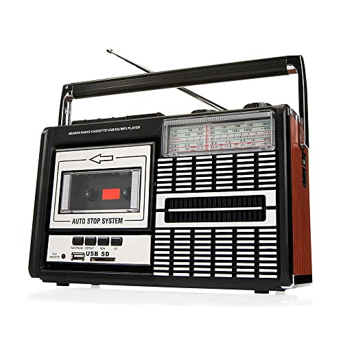 Ricatech PR85-80er Jahre Kassettenrekorder und -rekorder, AM/FM/SW-Radio, USB, SD-Kartensteckplatz, integriertes Mikrofon, Auto Stopp,Leicht, mobil,1x8 Watt eingebaute Lautsprecher,Kopfhöreranschluss von Sony