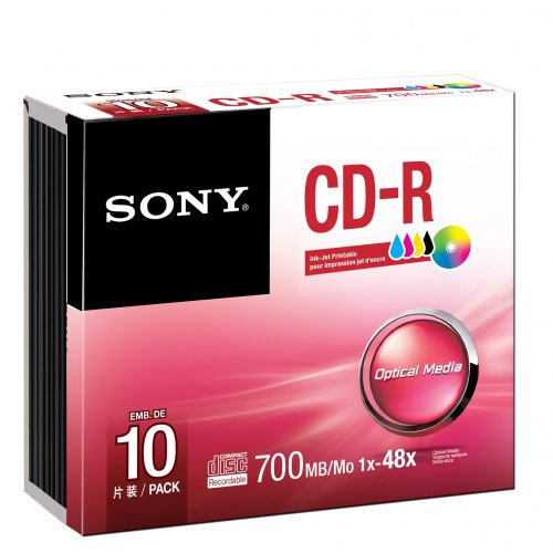 Sony 10CDQ80PS CD-R Rohlinge (1-48x Speed, 700MB, 80 Min, 10-er Stück) von Sony