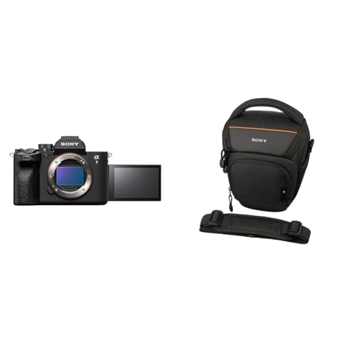 Sony α 7 IV | Spiegellose Vollformatkamera (33 MP, Echtzeit-Autofokus, 10 BPS, 4K60p, neigbarer Touchscreen), Schwarz & LCS-AMB Kameratasche für Sony Alpha-Kamera, Schwarz von Sony