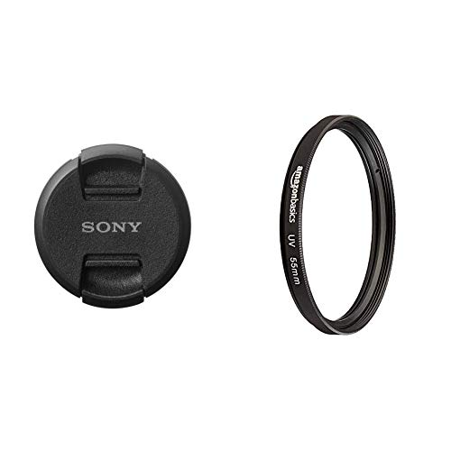 Sony ALC-F 55 S vordere Objektivkappe (55 mm) & Amazon Basics UV-Sperrfilter - 55mm von Sony