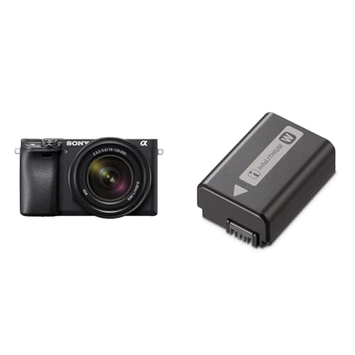 Sony Alpha 6400 | APS-C Spiegellose Kamera mit 16-50mm f/3.5-5.6 Power-Zoom-Objektiv (Schneller 0,02s Autofokus, neigbares Display für Vlogging) + Akku NP-FW50 von Sony