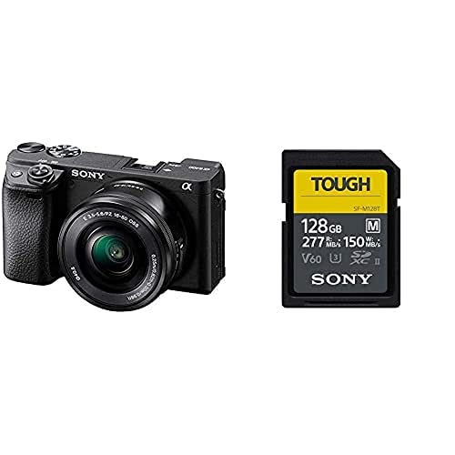 Sony Alpha 6400 | APS-C Spiegellose Kamera mit 16-50mm f/3.5-5.6 Power-Zoom-Objektiv (Schneller 0,02s Autofokus, neigbares Display für Vlogging) + Speicherkarte von Sony