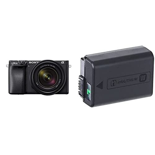 Sony Alpha 6400 | APS-C Spiegellose Kamera mit 18-135mm f/3.5-5.6 Zoom-Objektiv (Schneller 0,02s Autofokus, neigbares Display für Vlogging) + Akku NP-FW50 von Sony