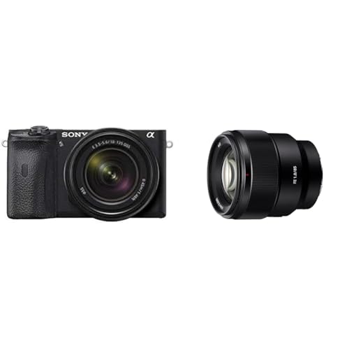 Sony Alpha 6600 | APS-C Spiegellose Kamera 18-135mm f/3.5-5.6 Zoom-Objektiv & SEL-85F18 Porträt Objektiv (Festbrennweite, 85 mm, F1.8, Vollformat von Sony