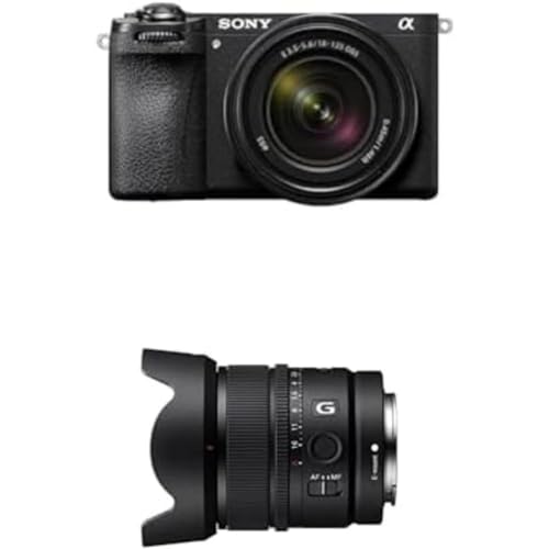 Sony Alpha 6700 | APS-C Spiegellose Systemkamera mit 18-135mm (KI-basierter Autofokus, 5-Achsen-Bildstabilisierung) + SEL15F14G von Sony