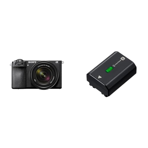 Sony Alpha 6700 | APS-C Spiegellose Systemkamera mit 18-135mm (KI-basierter Autofokus, 5-Achsen-Bildstabilisierung) + Zusatz Akku NPFZ100 von Sony