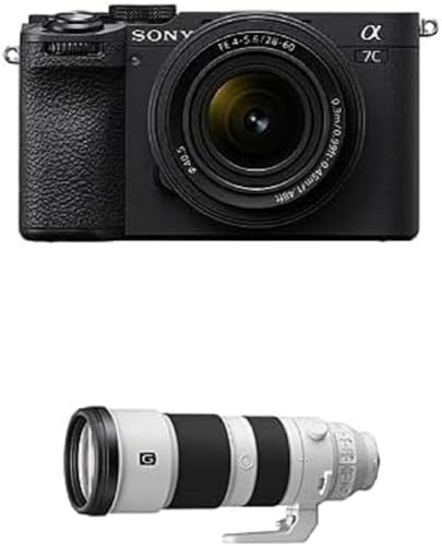 Sony Alpha 7C II | Spiegellose Vollformatkamera mit SEL2860 Zoom Objektiv (28-60 mm, F4–5.6, kompakt, 33 MP, Echtzeit-Autofokus, 10 BPS, 4K Video, neigbarer LCD-Touchscreen) Schwarz + SEL200600G von Sony