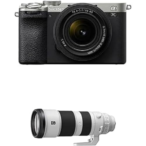 Sony Alpha 7C II | Spiegellose Vollformatkamera mit SEL2860 Zoom Objektiv (28-60 mm, F4–5.6, kompakt, 33 MP, Echtzeit-Autofokus, 10 BPS, 4K Video, neigbarer LCD-Touchscreen) Silber + SEL200600G von Sony