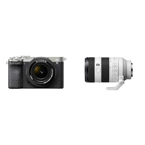 Sony Alpha 7C II | Spiegellose Vollformatkamera mit SEL2860 Zoom Objektiv (28-60 mm, F4–5.6, kompakt, 33 MP, Echtzeit-Autofokus, 10 BPS, 4K Video, neigbarer LCD-Touchscreen) Silber + SEL70200G2 von Sony