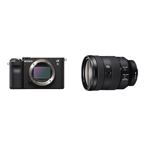 Sony Alpha 7C Spiegellose E-Mount Vollformat-Digitalkamera ILCE-7C (24,2 MP, 7,5cm (3 Zoll) Touch-Display, Echtzeit-AF) Body - schwarz + Objektiv 24-105mm f4 von Sony