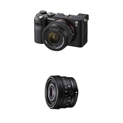 Sony Alpha 7C Spiegellose E-Mount Vollformat-Digitalkamera ILCE-7C (24,2 MP, 7,5cm (3 Zoll) Touch-Display, Echtzeit-AF) inkl. 28-60mm & 40mm f2.5 Objektiv - Schwarz von Sony