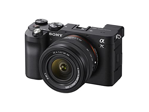 Sony Alpha 7C Spiegellose E-Mount Vollformat-Digitalkamera ILCE-7C (24,2 MP, 7,5cm (3 Zoll) Touch-Display, Echtzeit-AF, 5-Achsen Bildstabilisierung) incl. SEL-2860 Objektiv - Schwarz von Sony