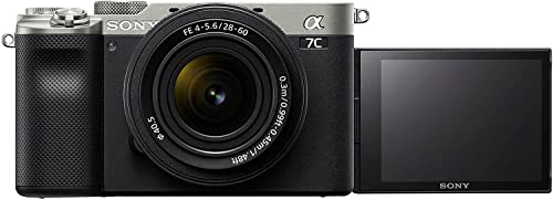 Sony Alpha 7C Spiegellose E-Mount Vollformat-Digitalkamera ILCE-7C (24,2 MP, 7,5cm (3 Zoll) Touch-Display, Echtzeit-AF) inkl. SEL-2860 Objektiv - Silber/Schwarz von Sony