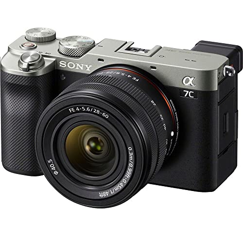 Sony Alpha 7C Spiegellose E-Mount Vollformat-Digitalkamera ILCE-7C (24,2 MP, 7,5cm (3 Zoll) Touch-Display, Echtzeit-AF) inkl. SEL-2860 Objektiv - Silber/Schwarz von Sony