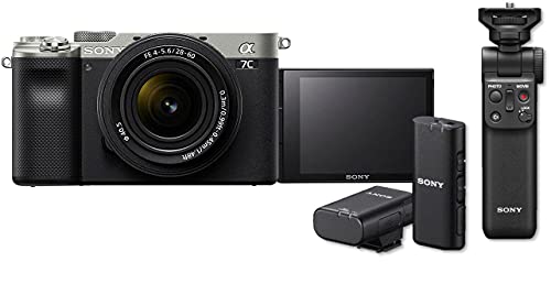 Sony Alpha 7C Spiegellose E-Mount Vollformat-Digitalkamera inkl. SEL-2860 Objektiv mit Sony GP-VPT2BT Bluetooth-Handgriff & Sony ECM-W2BT Bluetooth-Mikrofon von Sony