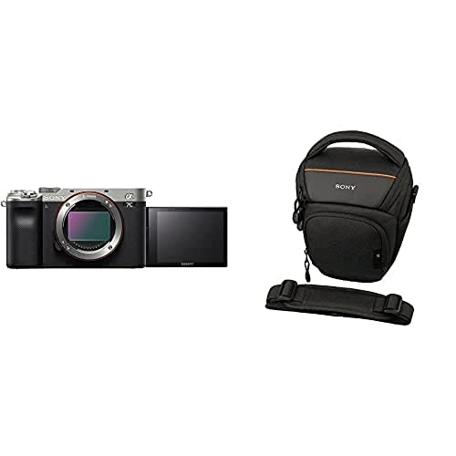 Sony Alpha 7C Spiegellose Vollformat-Digitalkamera (24,2 MP, 7,5cm (3 Zoll) Touch-Display, Echtzeit-AF) Body - Silber/Schwarz + Tasche von Sony