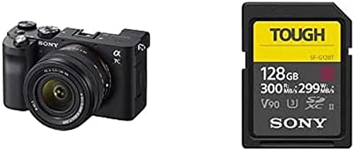 Sony Alpha 7C Spiegellose Vollformat-Digitalkamera inkl. SEL2860 (24,2 MP, 7,5cm (3 Zoll) Touch-Display, Echtzeit-AF) - Schwarz + Speicherkarte von Sony