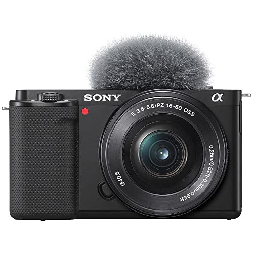 Sony Alpha ZV-E10 APS-C spiegellose Vlog-Kamera mit 16-50mm Objektiv (Display für Vlogging, 4K-Video, Echtzeit-Augen-Autofokus) von Sony