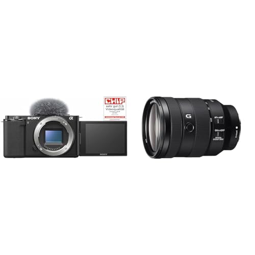 Sony Alpha ZV-E10 | APS-C spiegellose Wechselobjektiv-Vlog-Kamera (schwenkbarer Bildschirm für Vlogging & FE 24-105mm f/4 G OSS | Vollformat, Standardzoomobjektiv (SEL24105G) von Sony