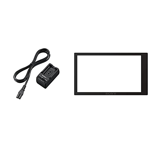 Sony BC-TRW Reiseladgerät (für Lithium-Ionen Akkus der W-Serie, u.a. NP-FW50 für Alpha, Cyber-Shot, Handycam, NEX) & PCKLM17.SYH Displayschutz für Alpha 6000 Systemkamera (7,6 cm (3 Zoll) Display) von Sony