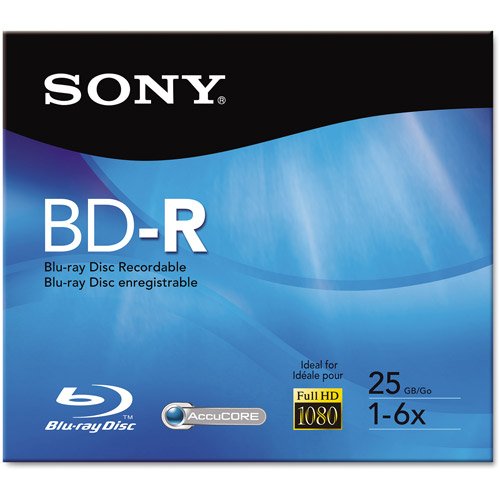 Sony BNR25R3H Blu-Ray BD-R 25GB Blanko Disc (BD-R, 25GB, 6X) von Sony