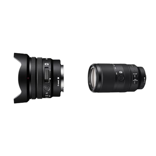 Sony E PZ 10–20 mm F4 G | APS-C-Objektiv mit leistungsstarkem Zoom (SELP1020G), schwarz & E 70-350mm f/4.5-6.3 G OSS | APS-C, Super-Telezoom-Objektiv (SEL70350G) von Sony