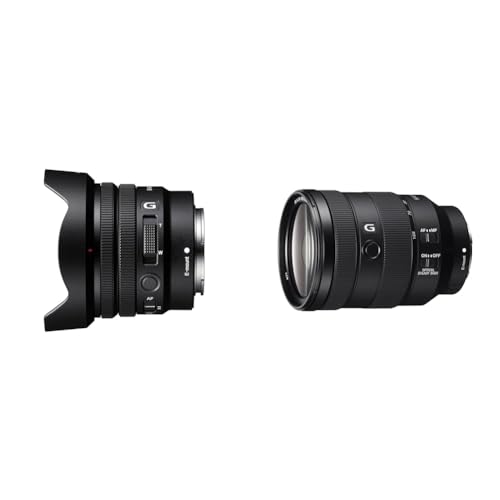 Sony E PZ 10–20 mm F4 G | APS-C-Objektiv mit leistungsstarkem Zoom (SELP1020G), schwarz & FE 24-105mm f/4 G OSS | Vollformat, Standardzoomobjektiv (SEL24105G) von Sony