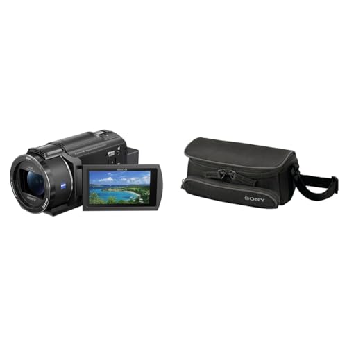 Sony FDR-AX43A 4K Kompakt-Camcorder (Ultra HD (UHD) & LCS-U5 - Camcordertasche - Nylon - für Handycam DCR-SX22, HDR-CX220, CX240, CX280, CX320, CX405, CX410, CX440, PJ410, PJ440 von Sony