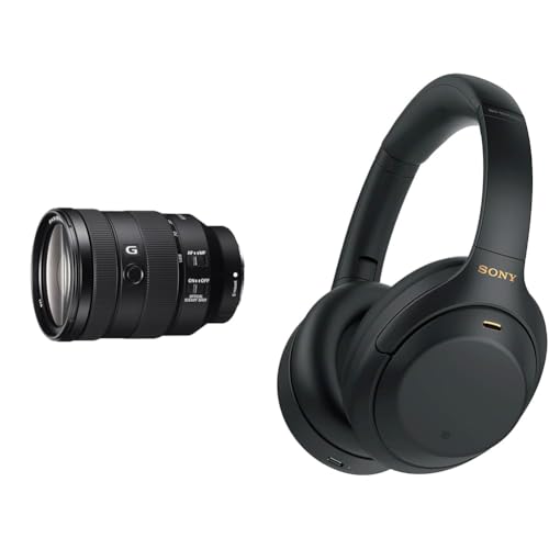 Sony FE 24-105mm f/4 G OSS | Vollformat, Standardzoomobjektiv (SEL24105G) & WH-1000XM4 kabellose Bluetooth Noise Cancelling Kopfhörer von Sony