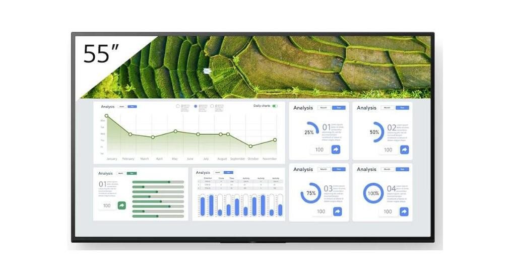 Sony FW-55BZ30L/TM LED-Monitor (3.840 x 2.160 4K UHD, 8 ms Reaktionszeit, LCD) von Sony