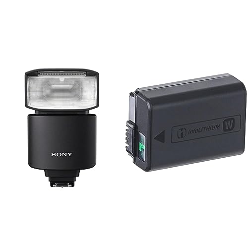 Sony HVL-F46RM | Externer Blitz mit kabelloser Funksteuerung & NP-FW50 W-Serie Lithium Akku passend für Alpha und NEX Kameras von Sony