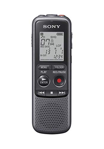 Sony ICD-PX240 digitales Diktiergerät 4GB (MP3, Kopfhöreranschluss, integriertes Mono-Mikrofon mit Anschluss für externes Mikrofon, USB) schwarz von Sony