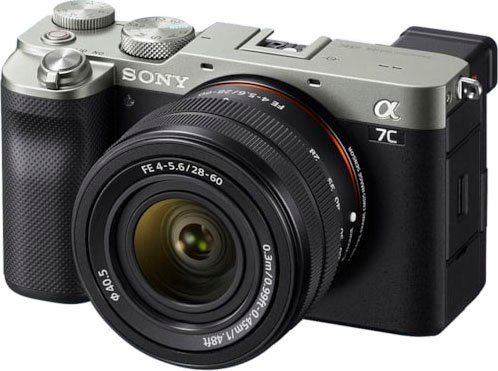 Sony ILCE-7CLS A7C mit SEL2860 Systemkamera (FE 28–60 mm F4–5,6, 24,2 MP, FE 28–60 mm F4–5,6, 24,2 MP, 4K Video, 5-Achsen Bildstabilisierung) von Sony