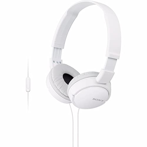 Sony MDR-ZX110AP faltbarer Bügelkopfhörer mit Headsetfunktion, weiß von Sony