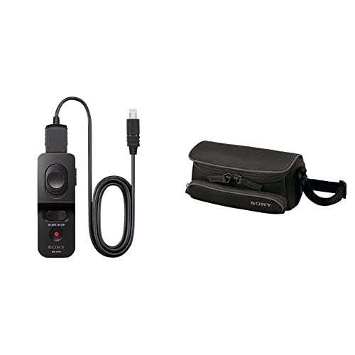 Sony RMVPR1.CE7 Multi-Terminal Kabel-Fernbedienung für vibrationfrei Shutter Release & LCSU5 Tasche für Handycam schwarz von Sony