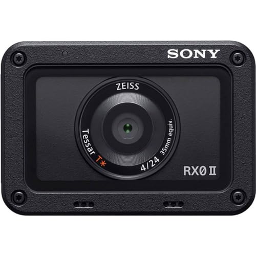 Sony RX0 II Creator Kit | Robuste, ultra-kompakte Kamera mit Aufnahmegriff VCT-SGR1 (1.0-Typ-Sensor, 24mm F4,0 Zeiss-Objektiv, wasserfest, 4K-Filmaufnahmen und neigbares Display für Vlogging), Schwarz von Sony