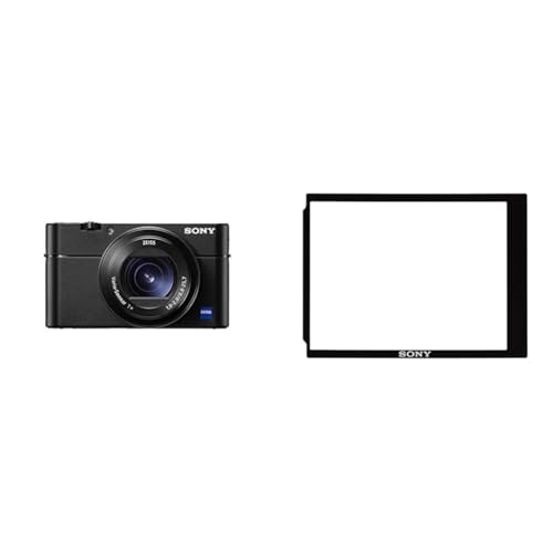 Sony RX100 V Premium Kompakt Digitalkamera (20,1 MP, 7,6 cm Display, 1 Zoll Sensor, 24-70 mm F1.8-2.8 Zeiss Objektiv) schwarz & PCK-LM15 Robuste LCD-Schutzabdeckung für DSC-RX1/DSC-RX100 von Sony