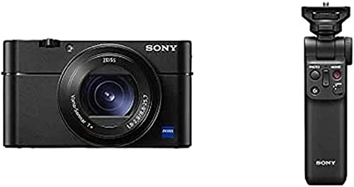 Sony RX100 V | Premium-Kompaktkamera (1,0-Typ-Sensor, 24-70 mm F1.8-2.8-Zeiss-Objektiv, 4K-Filmaufnahmen und neigbares Display) + Bluetooth Handgriff von Sony