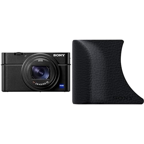 Sony RX100 VII | Premium Bridge-Kamera (1,0-Typ-Sensor, 24-200 mm F2.8-4.5 Zeiss-Objektiv, Autofokus zur Augenverfolgung für Mensch und Tier) & AG-R2 Griffbefestigung, schwarz von Sony