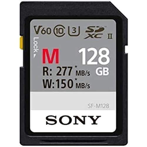 Sony SDXC UHS-II Speicherkarte mit 128GB, Schreiben mit 277 MB/s, 4k Video, IP57, SFM128 von Sony