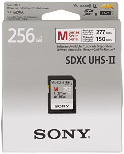 Sony SDXC UHS-II Speicherkarte mit 256GB, Schreiben mit 277 MB/s, 4k Video, IP 57, SFM256 von Sony