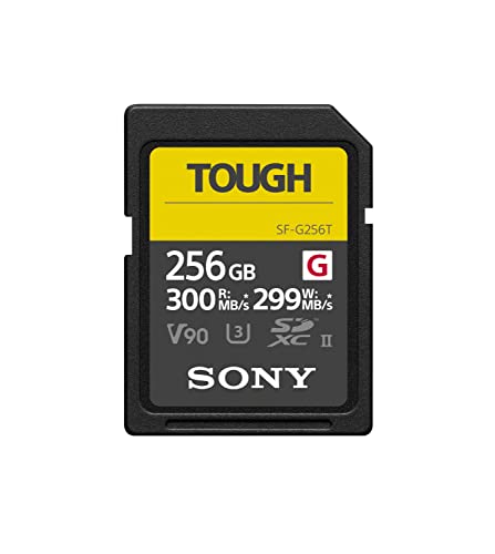 Sony SDXC UHS-II Speicherkarte mit 256GB, Schreiben mit 299 MB/s, 4k Video, Tough-Serie - Robust & IP68, SFG256T von Sony