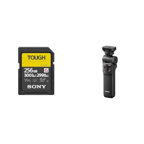 Sony SDXC UHS-II Speicherkarte mit 256GB, Schreiben mit 299 MB/s, 4k Video & GP-VPT2BT Bluetooth Handgriff von Sony