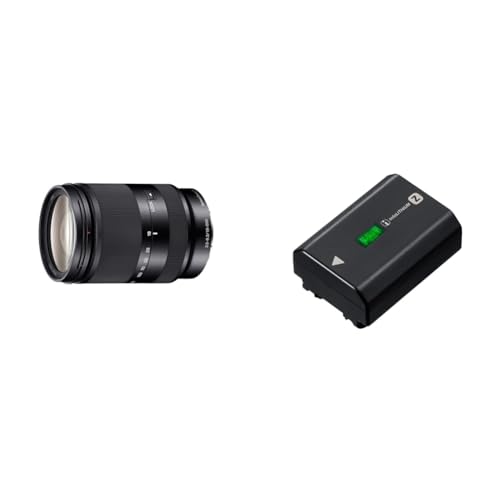Sony SEL-18200LE Zoom-Objektiv (18-200 mm, F3.5-6.3, OSS, APS-C, geeignet für A6700, A6600, A6400, A6100, ZVE10, E-Mount) schwarz & NPFZ100.CE Wiederaufladbarer Akkupack der Z-Serie - Schwarz von Sony