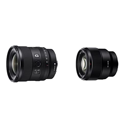 Sony SEL-20F18G Vollformat E-Mount Objektiv (FE 20mm F1.8), schwarz & SEL-85F18 Porträt Objektiv (Festbrennweite, 85 mm, F1.8, Vollformat, für A7, A6000, A5100, A5000 und Nex Serien, E-Mount) schwarz von Sony