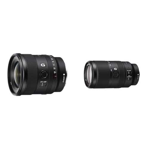 Sony SEL-20F18G Vollformat E-Mount Objektiv (FE 20mm F1.8, Ultraweitwinkel, leicht), schwarz & E 70-350mm f/4.5-6.3 G OSS | APS-C, Super-Telezoom-Objektiv (SEL70350G) von Sony