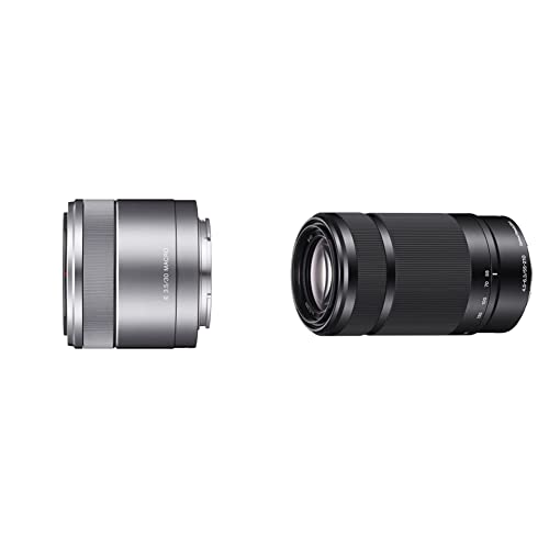 Sony SEL-30M35 Makro-Objektiv Silber & SEL-55210 Tele-Zoom-Objektiv schwarz von Sony