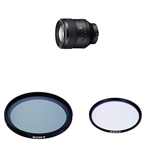 Sony SEL-85F14GM G Master Porträt Objektiv (Festbrennweite, 85 mm) schwarz + VF-77CPAM2 Mehrfach beschichteter Schutzfilter, Polfilter 77mm + Sony VF77MPAM.AE Carl Zeiss T* Schutzfilter (77mm) von Sony