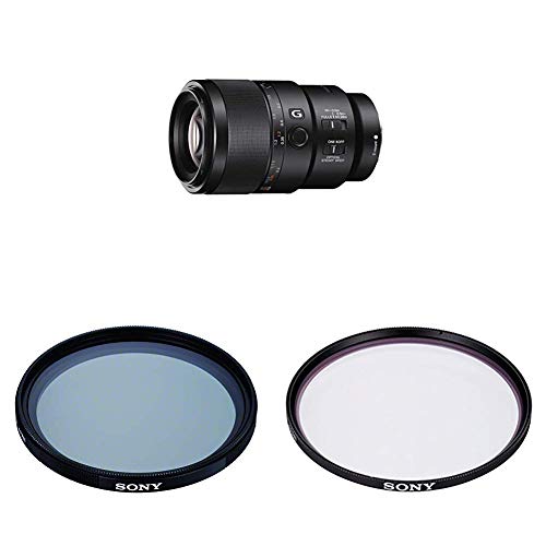 Sony SEL-90M28G G Makro Objektiv (Festbrennweite, 90 mm, F2.8, Vollformat) schwarz + VF-62CPAM2 Mehrfach beschichteter Schutzfilter, Polfilter 62mm + Sony VF-62MPAM Carl Zeiss T MC-Schutzfilter von Sony