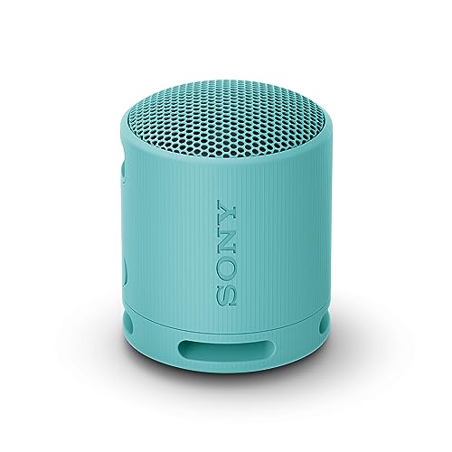 Sony SRS-XB100 - Kabelloser Bluetooth-Lautsprecher, tragbar, leicht, kompakt, Outdoor, Reise-Lautsprecher, langlebig, IP67 Wasser- und staubdicht, 16 Std Akku, Trageriemen, Freisprechfunktion, blau von Sony